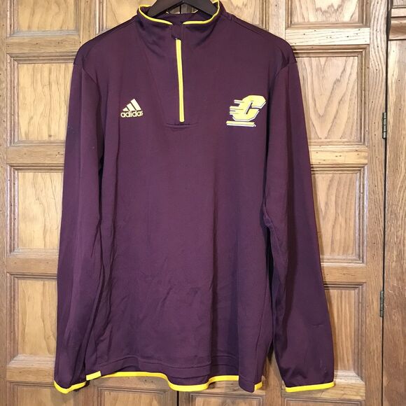 adidas Central Michigan Chippewas Adult Large 1/4 Zip LS Pullover Football NCAA - Picture 2 of 14